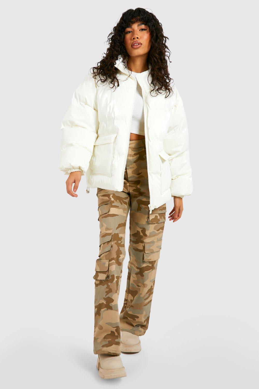 Boohoo white puffer jacket sale