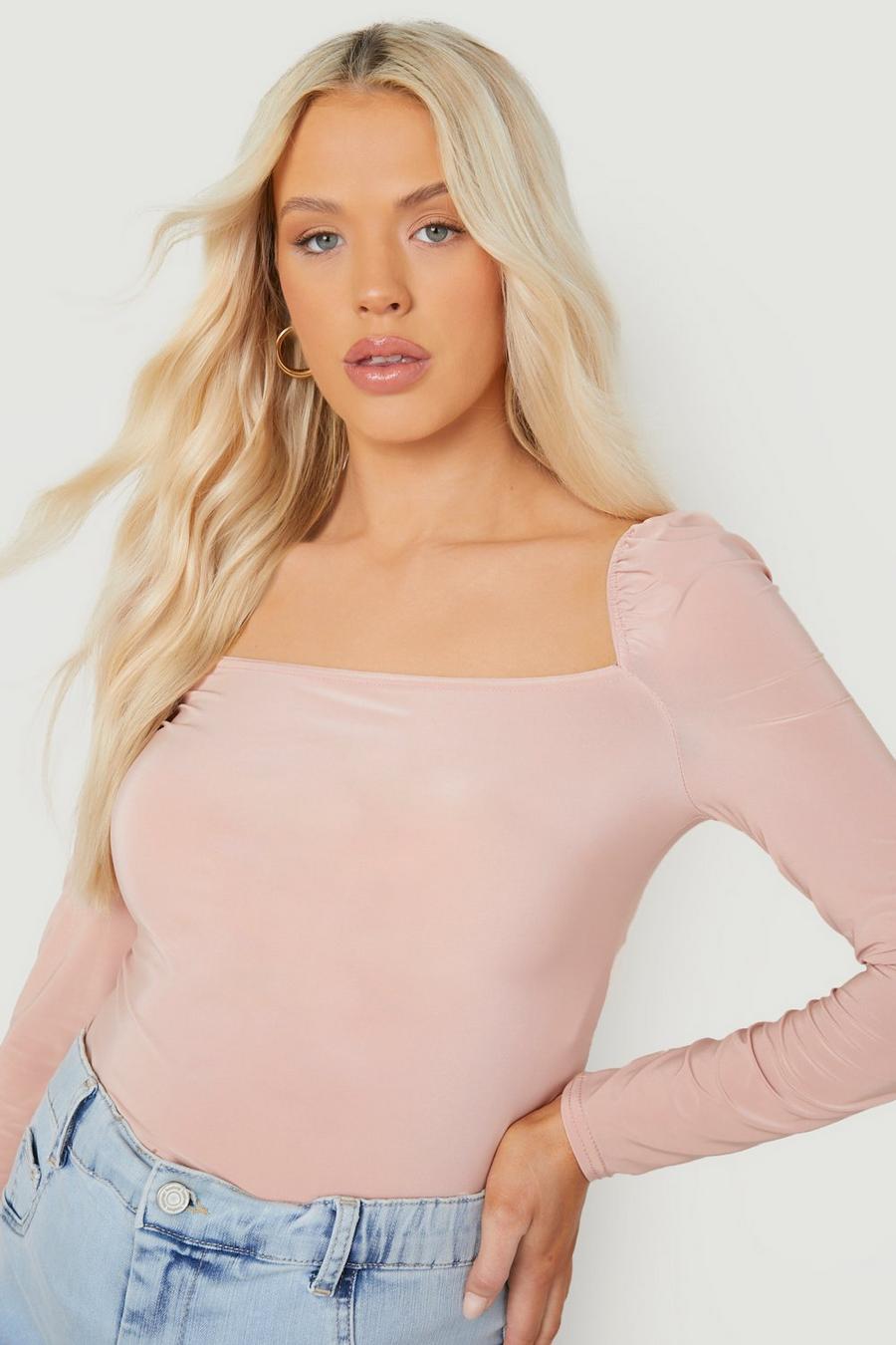 Rose Maternity Slinky Puff Sleeve Maternity Top image number 1
