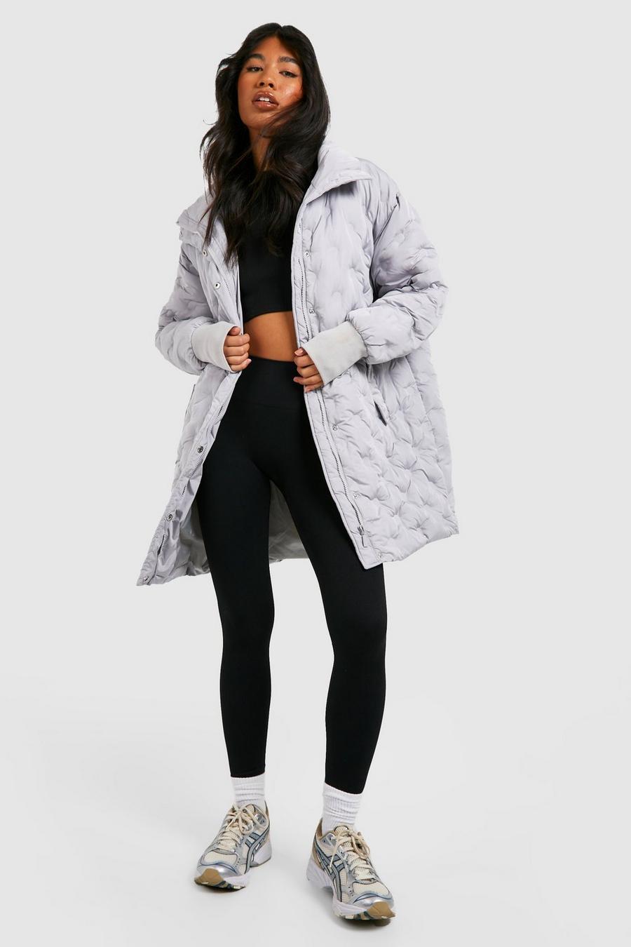 Grey Circle Quilted Cocoon Puffer image number 1