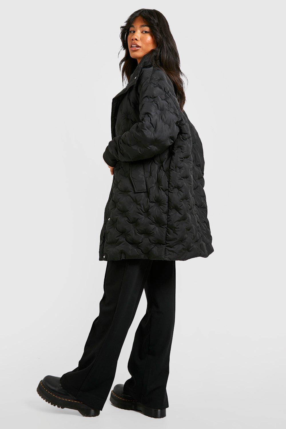 Circle Quilted Cocoon Puffer | boohoo USA