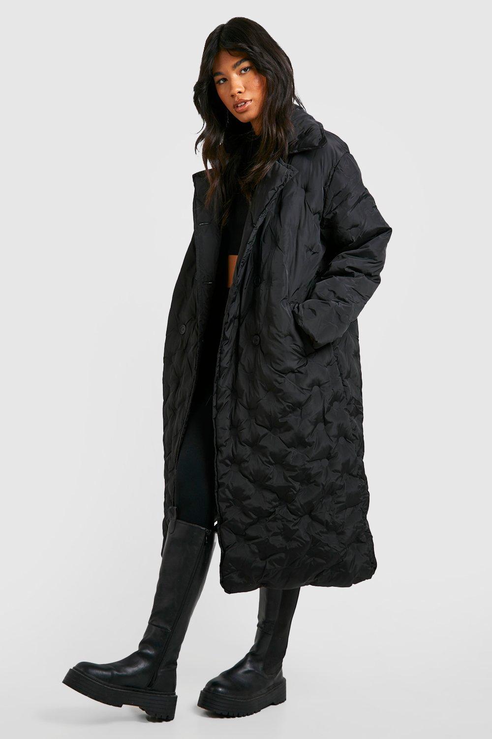 Quilt Detail Longline Puffer Coat boohoo USA