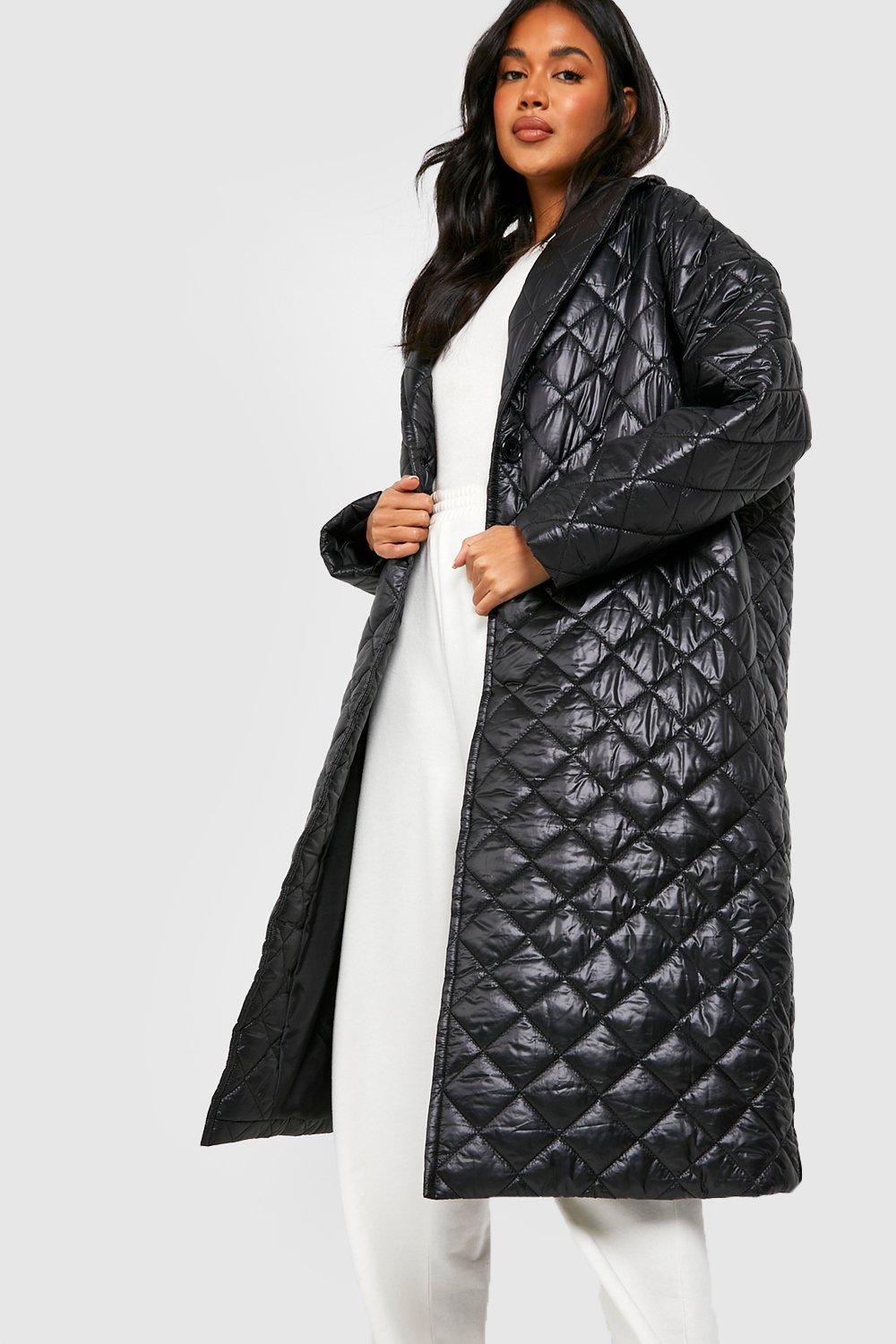 Womens longline sale quilted coat