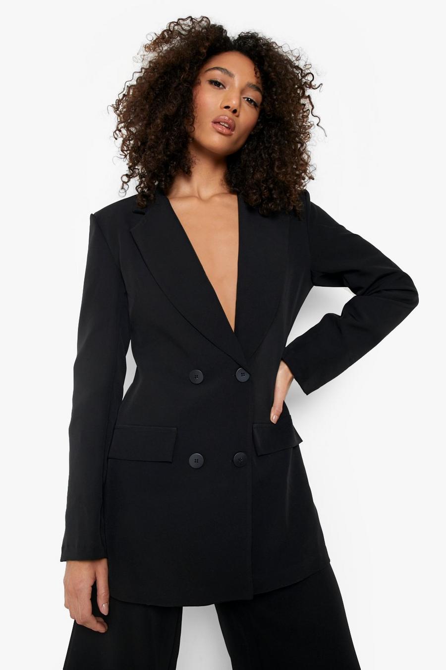 Black Tall Double Breasted Blazer image number 1