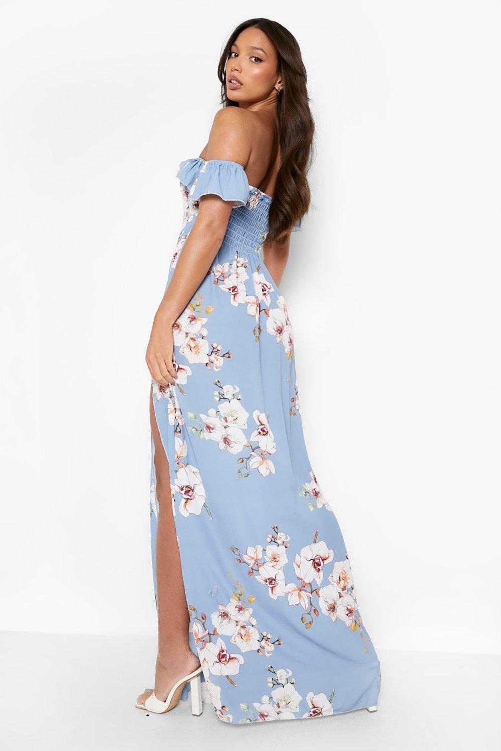 Floral maxi dress with hot sale slits