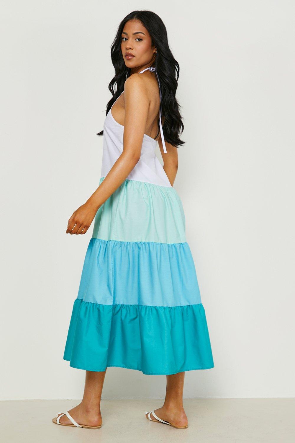 English factory colorblock midi hot sale dress