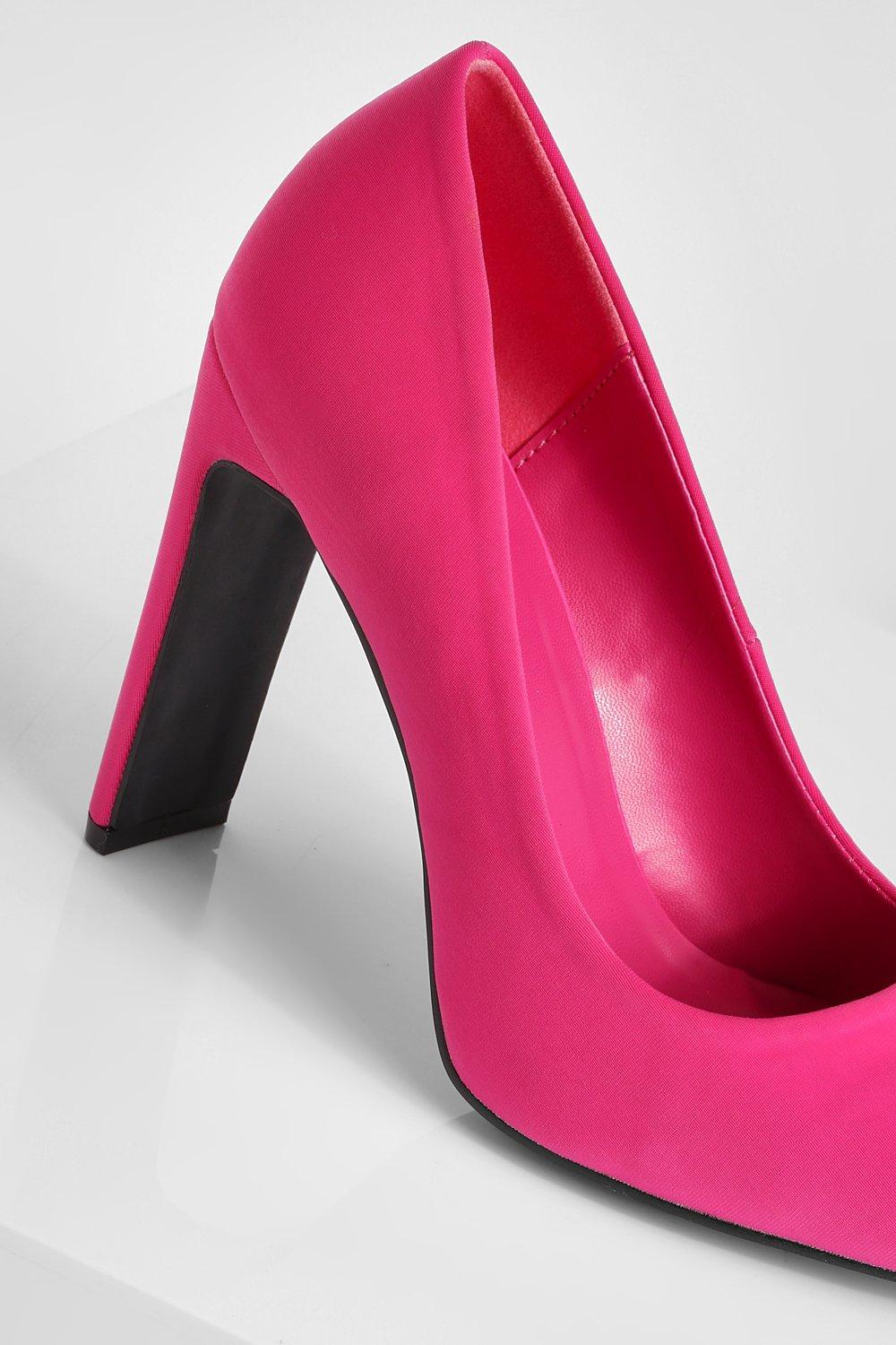 Pink pointed clearance block heels