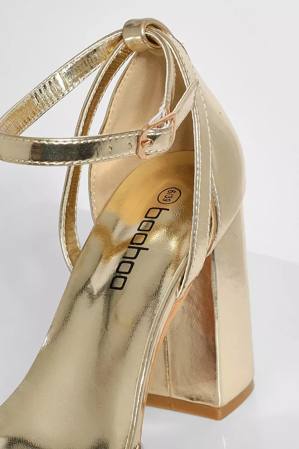 Gold chunky hotsell heel shoes