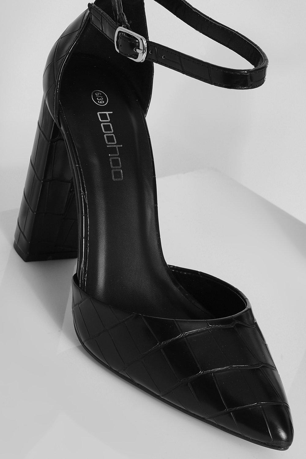 Croc heels online black