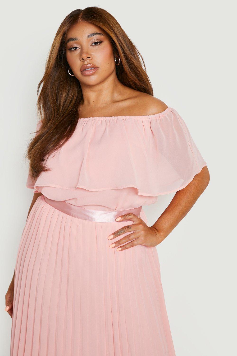 Chiffon pleated hotsell maxi skirt boohoo