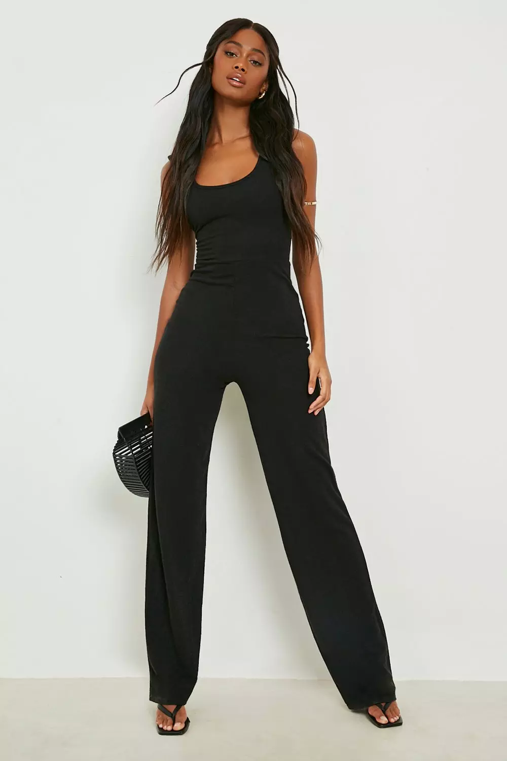 Basic Strappy Straight Leg Jumpsuit