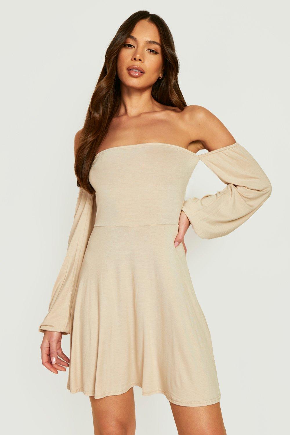 Beige 2024 skater dress