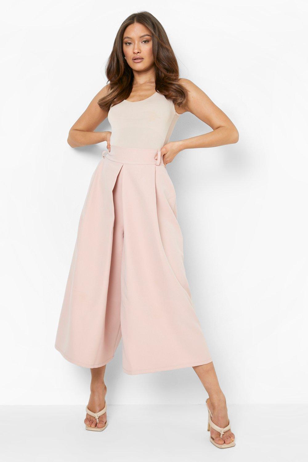 Pleat Front Wide Leg Tailored Culottes