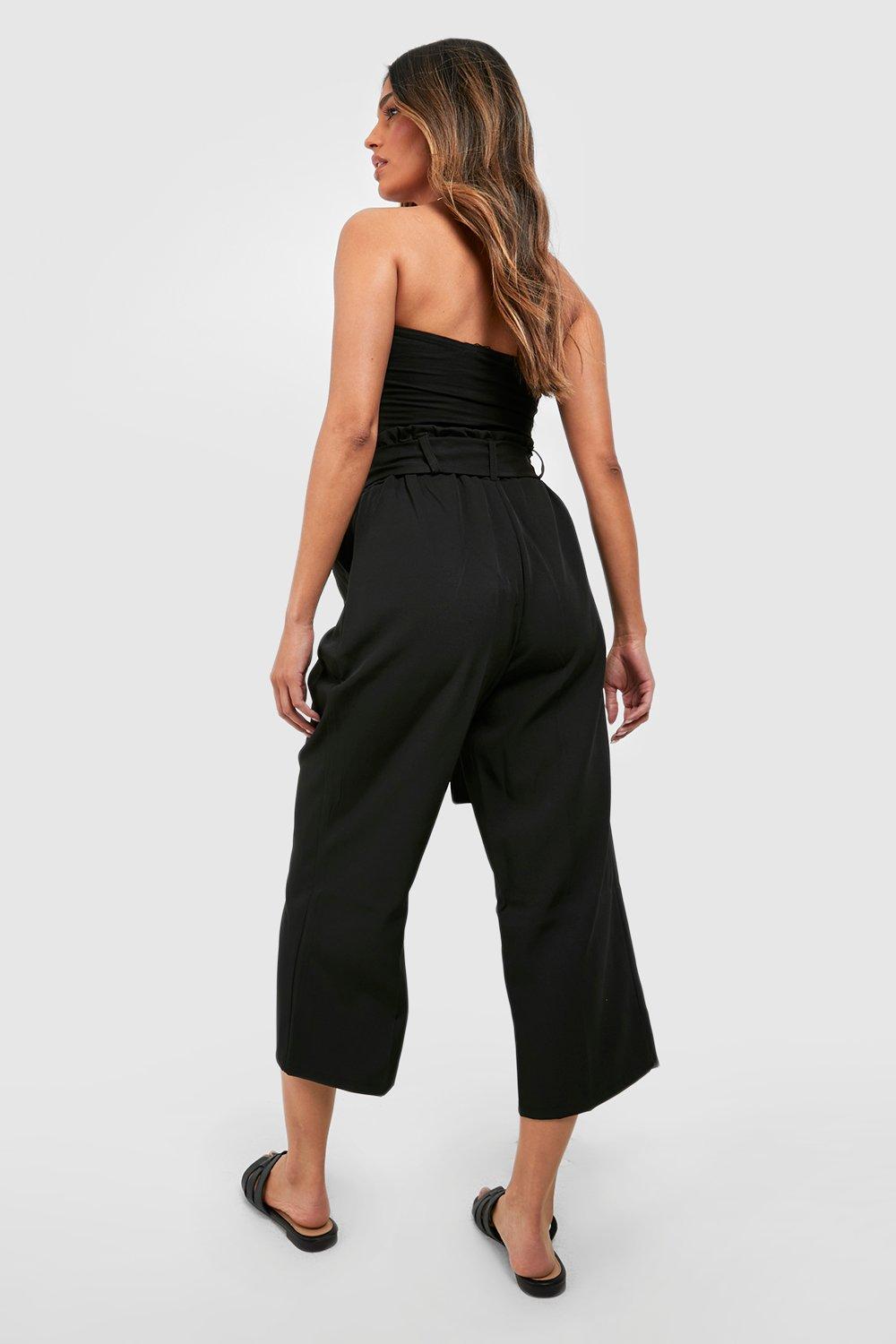 Belted High Waisted Cropped Pants