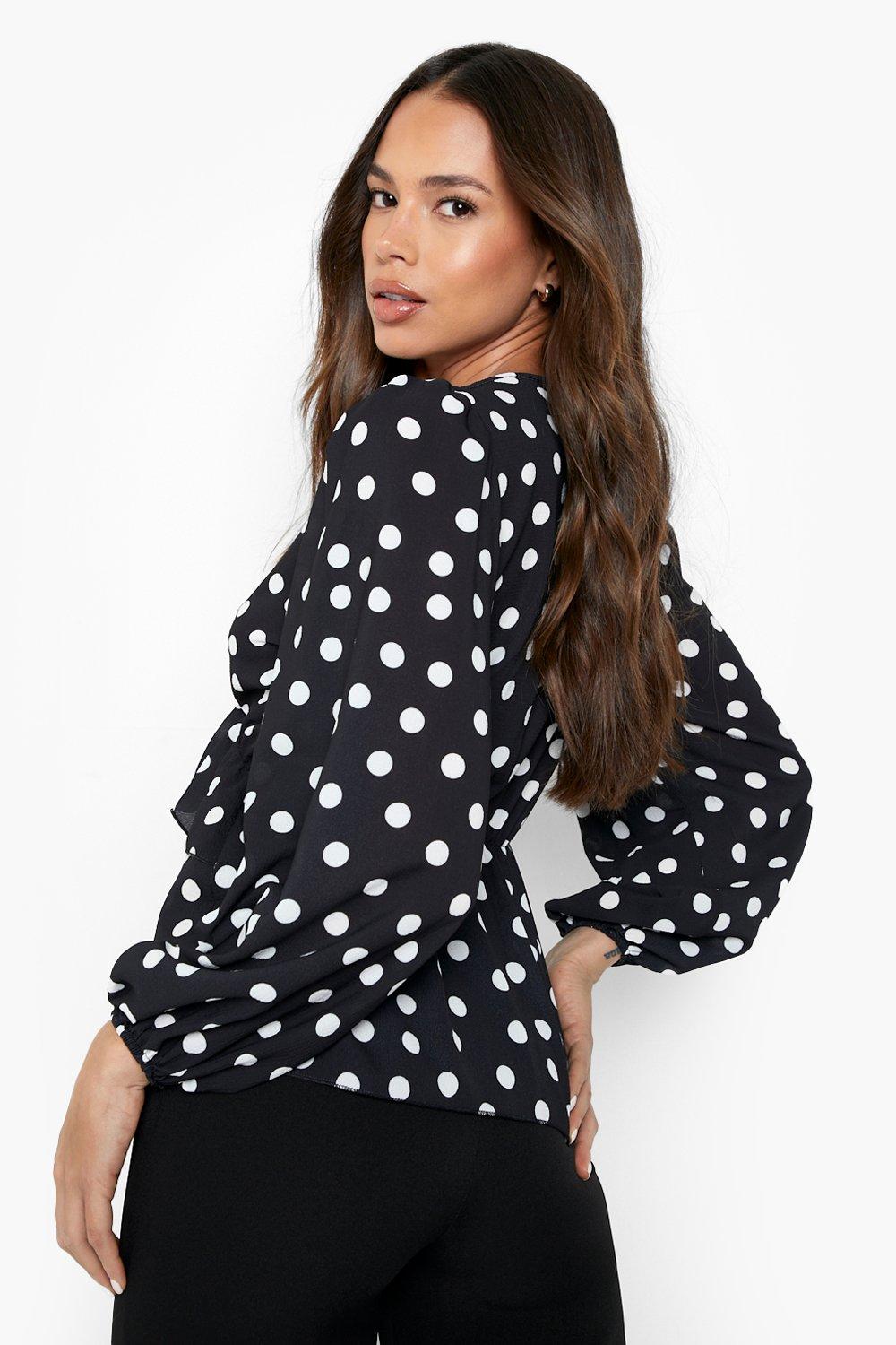 Boohoo polka hot sale dot top