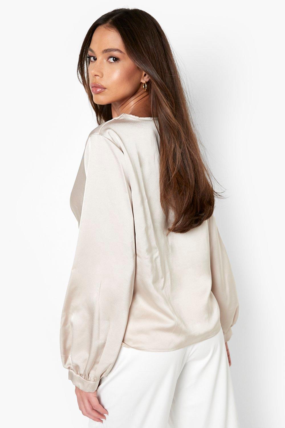 Boohoo store satin blouse