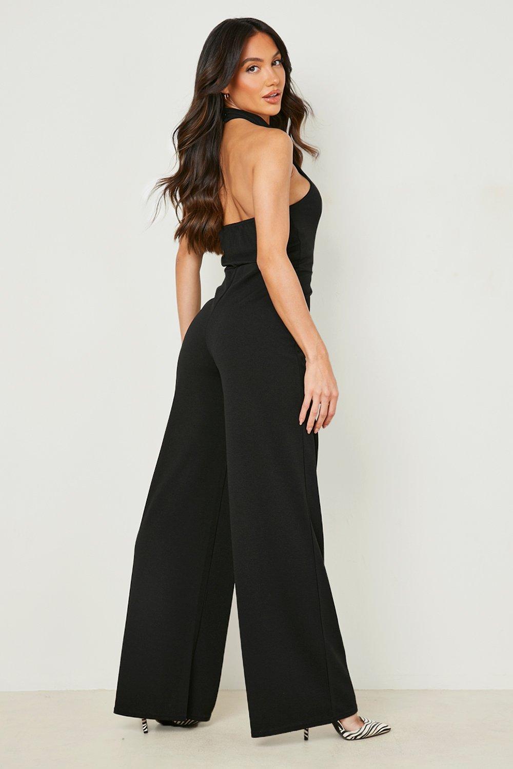 Premium Halter Neck Wide Leg Jumpsuit