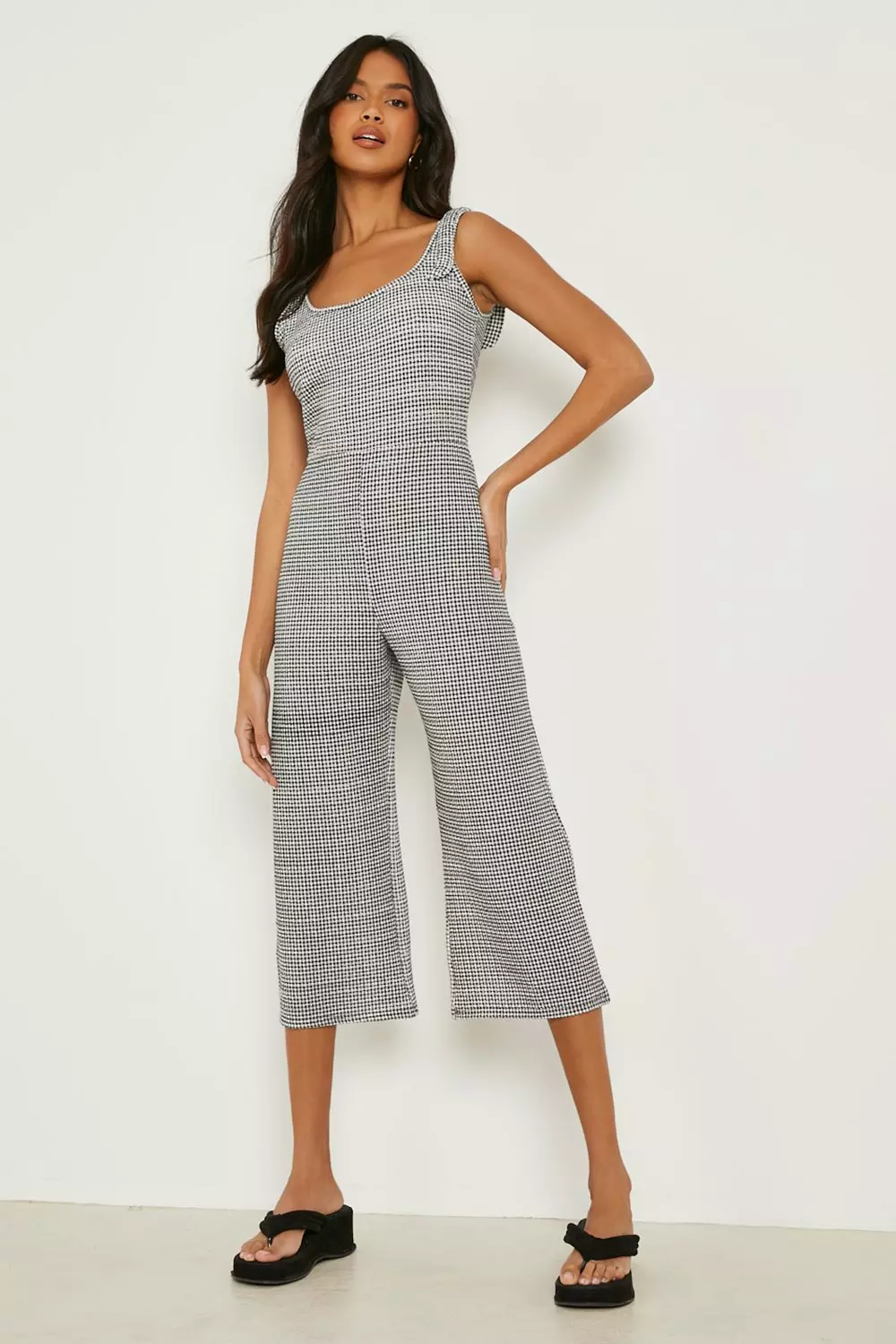 Crinkle hot sale jumpsuit culotte