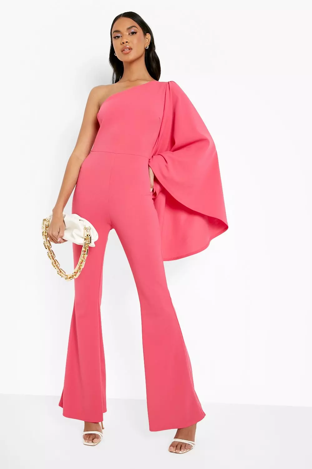 One shoulder cape jumpsuit online