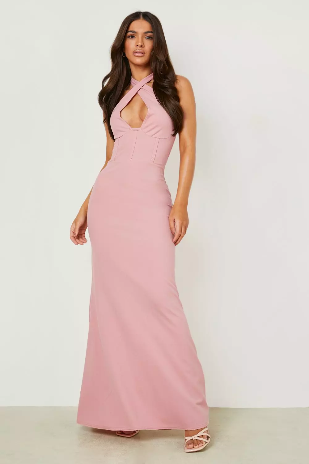 Cross neck maxi top dress