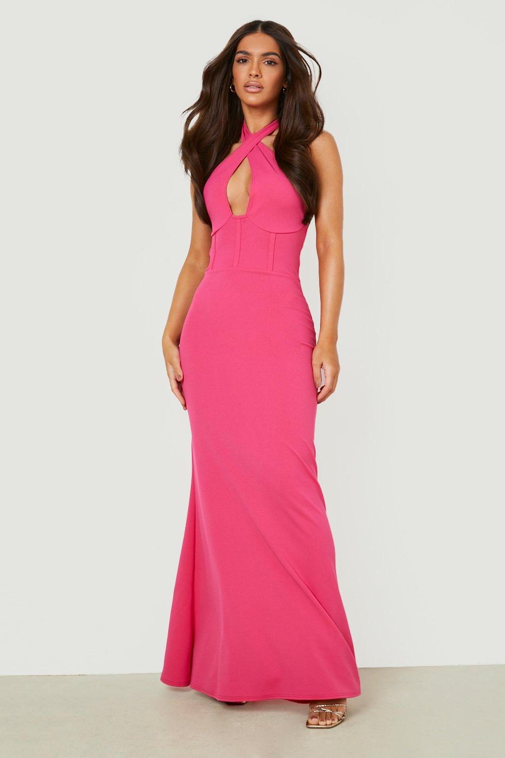 cross neck maxi dress