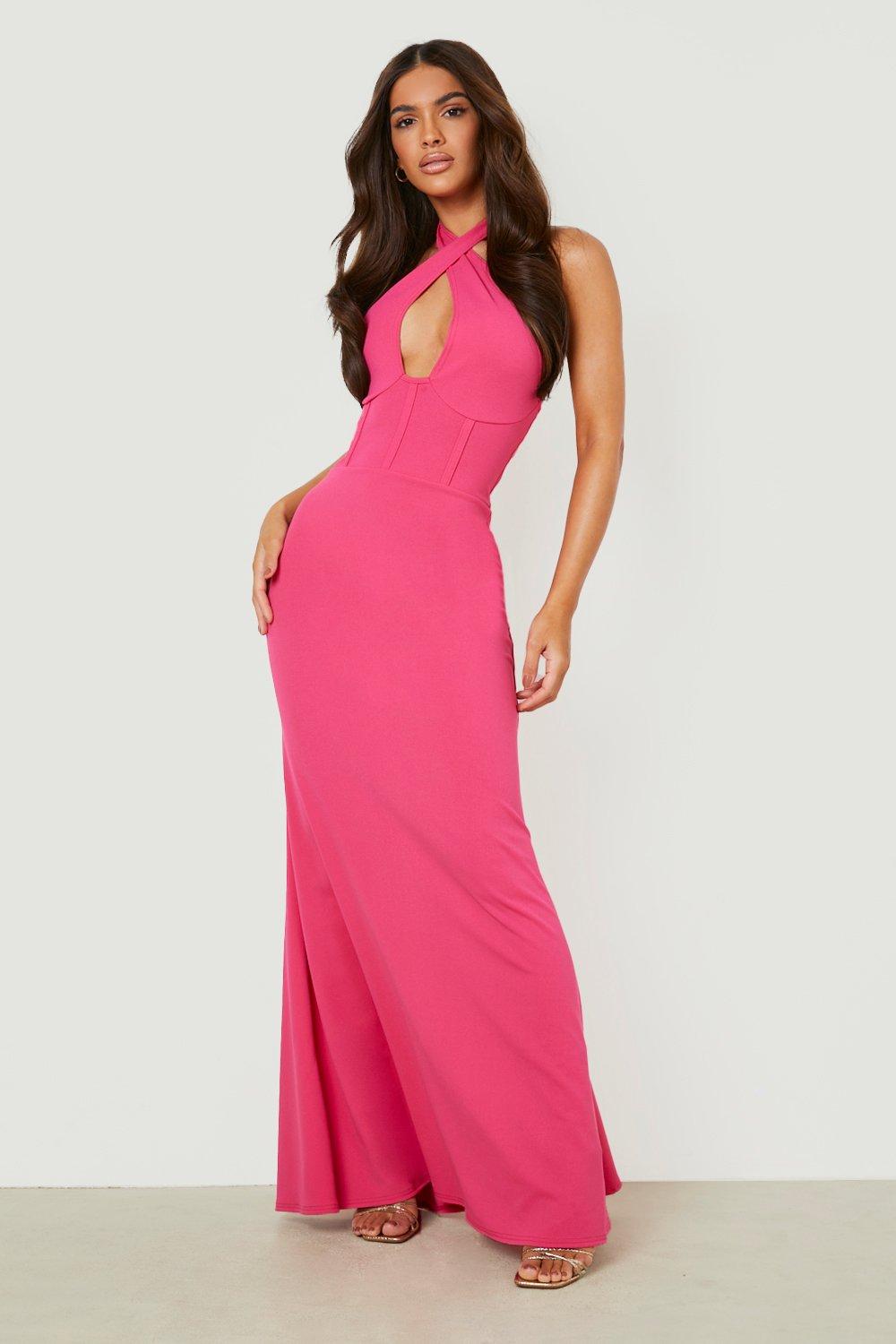 Criss cross store halterneck maxi dress