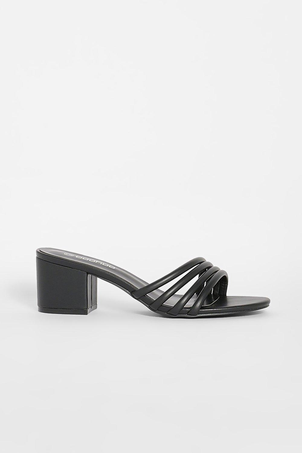 Black multi sale strap mules