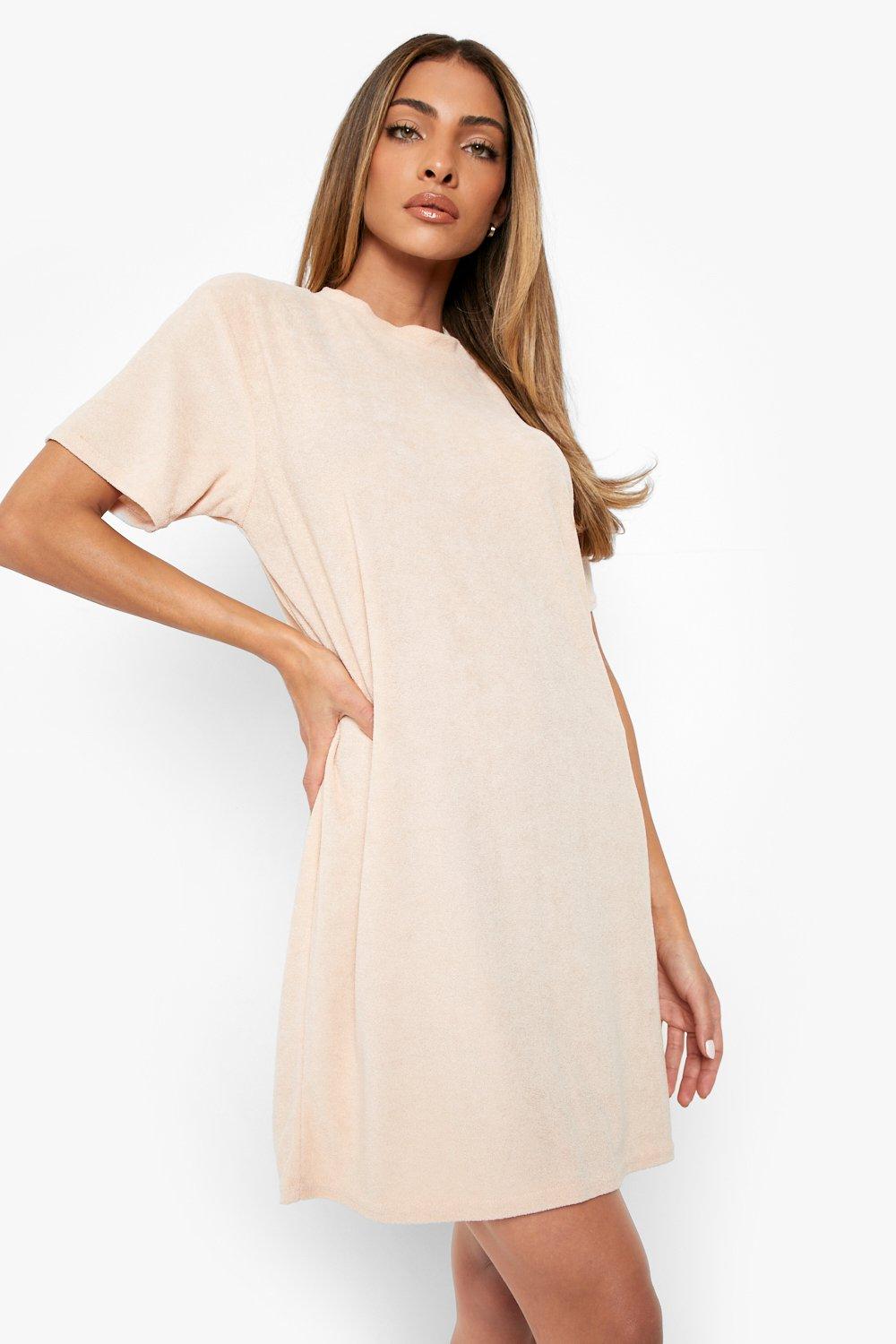 t shirt dress beige