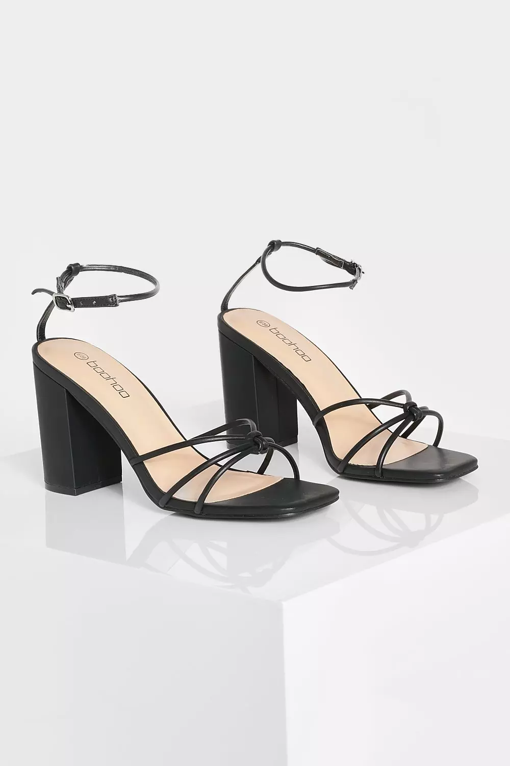 Black Knot Detail 2 Part Block Heel Sandal alternative image