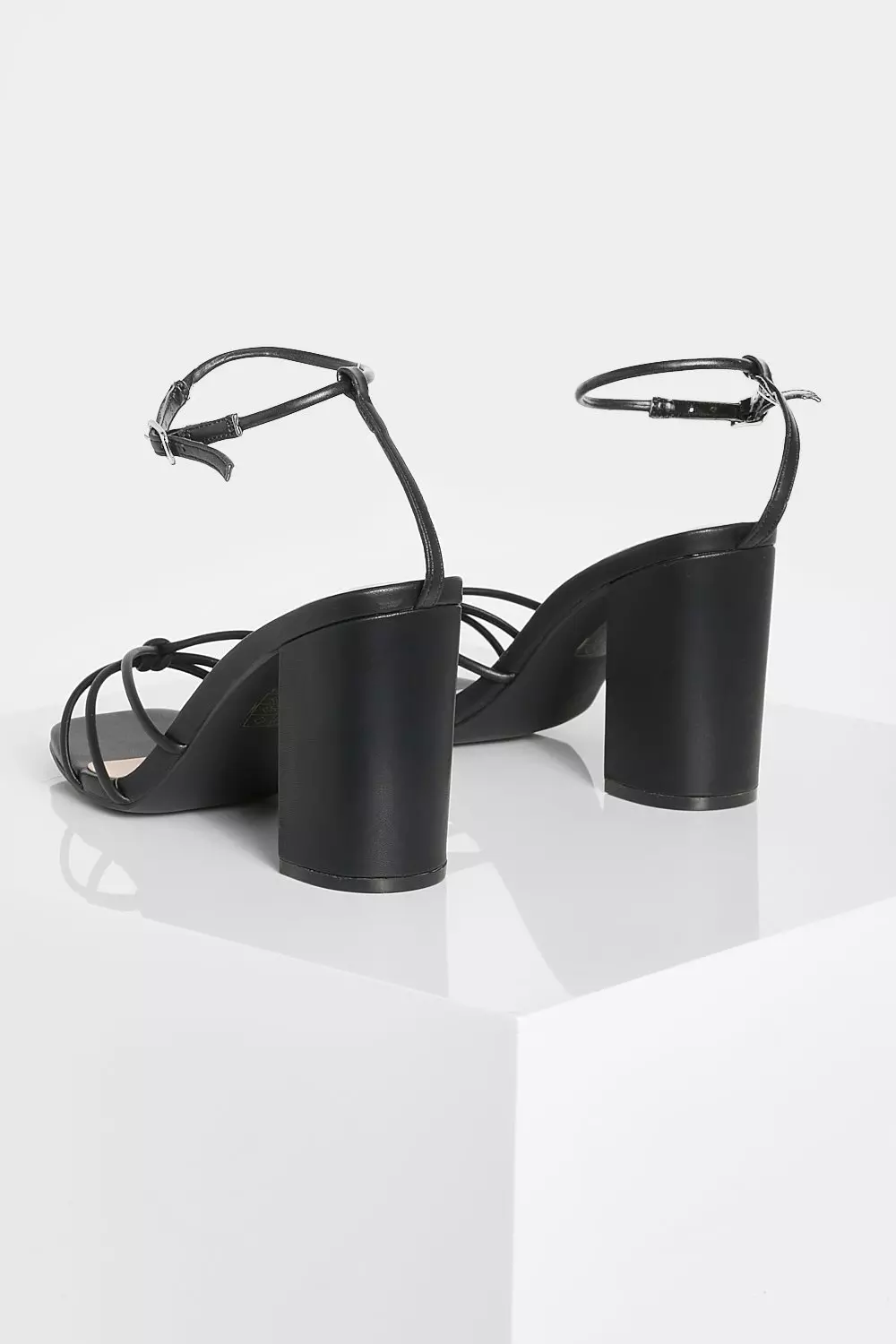 Black Knot Detail 2 Part Block Heel Sandal alternative image
