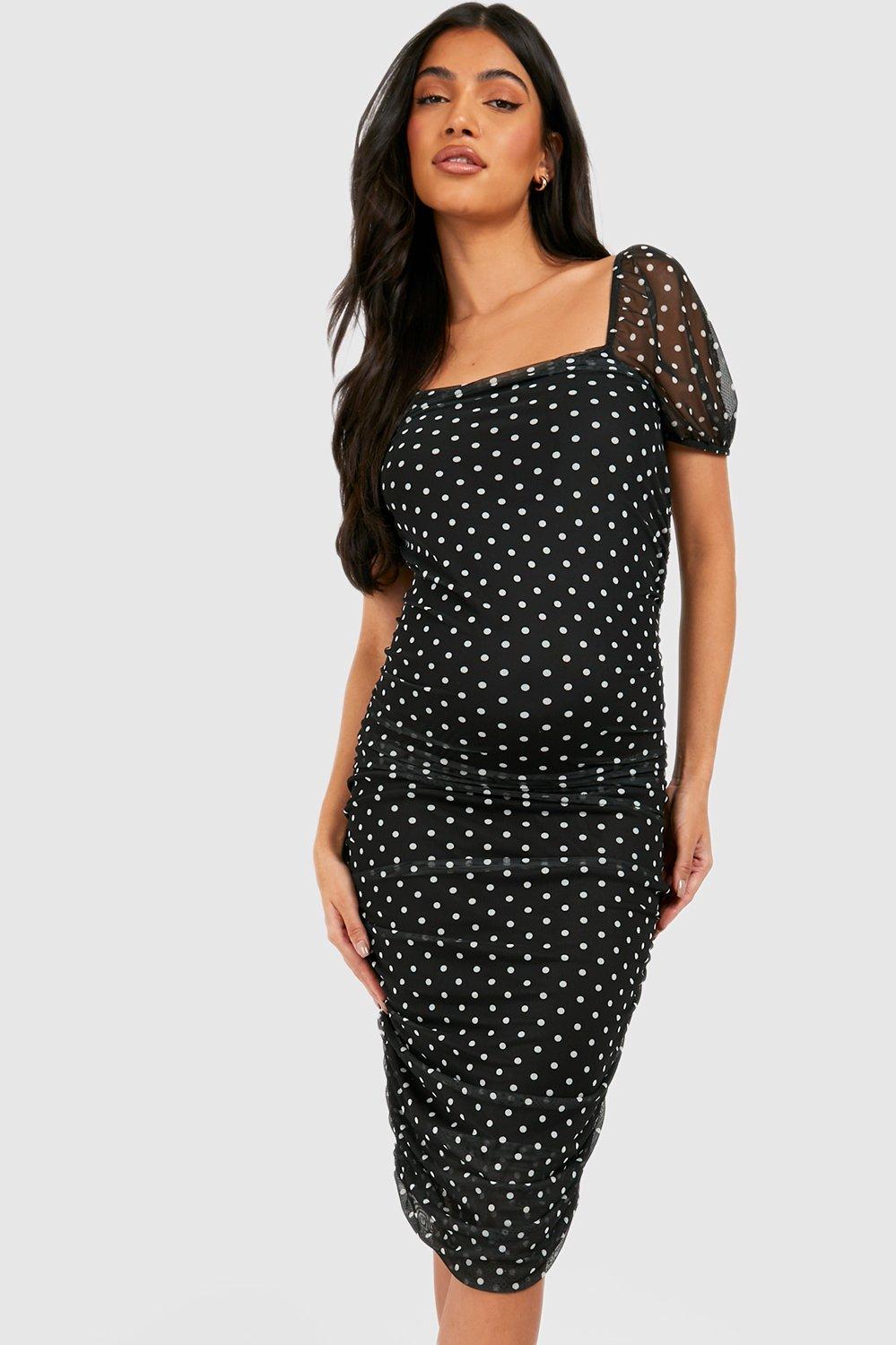 Boohoo polka hotsell dot maternity dress