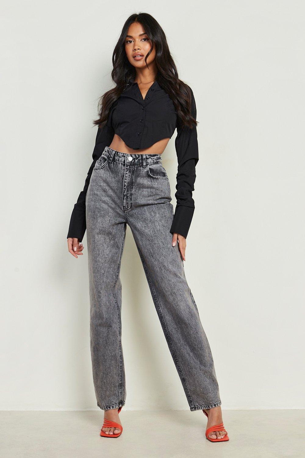 Buy Lyush Girls Black Acid Wash Side Hanging Belt Loop Straight Jeans  Online at Best Price