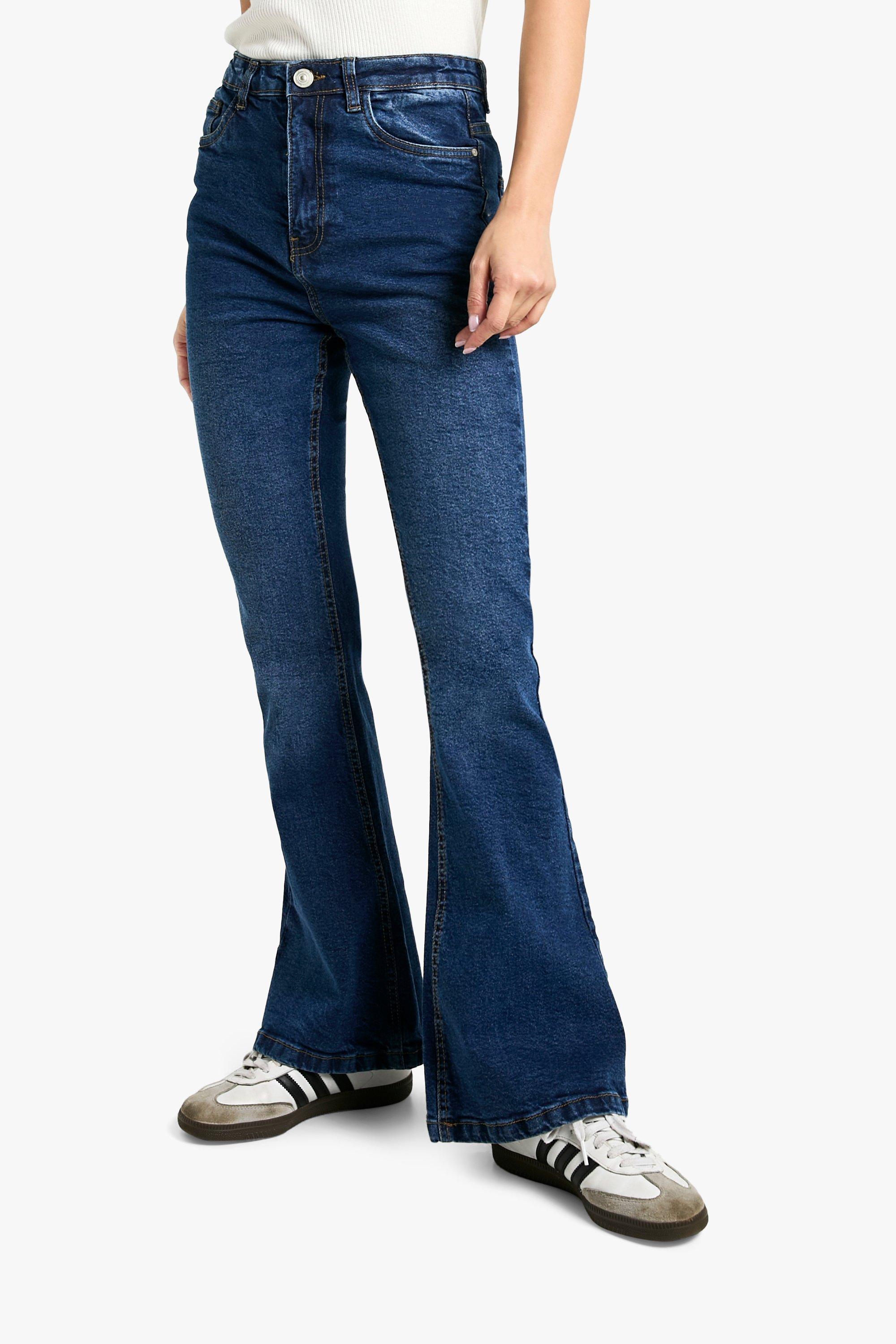 Women's Slim Fit Flare Jeans Fashion High Waisted Elastic