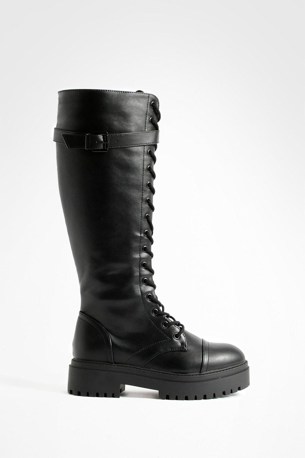 Knee length combat clearance boots