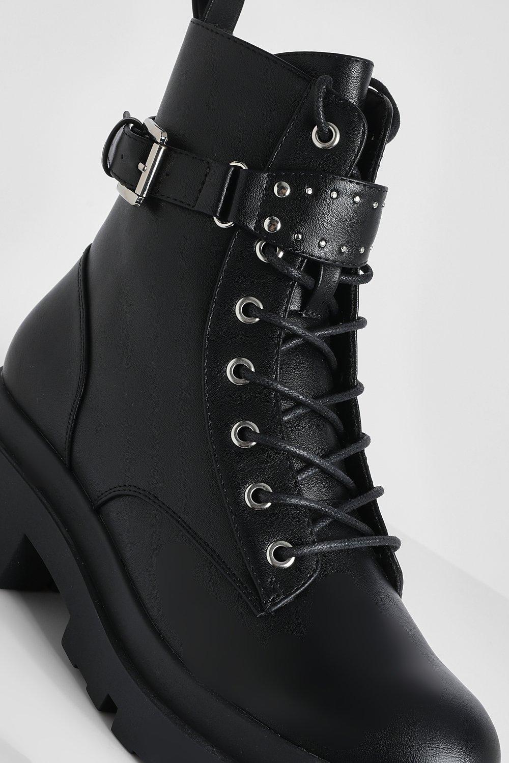 Boohoo combat clearance boots