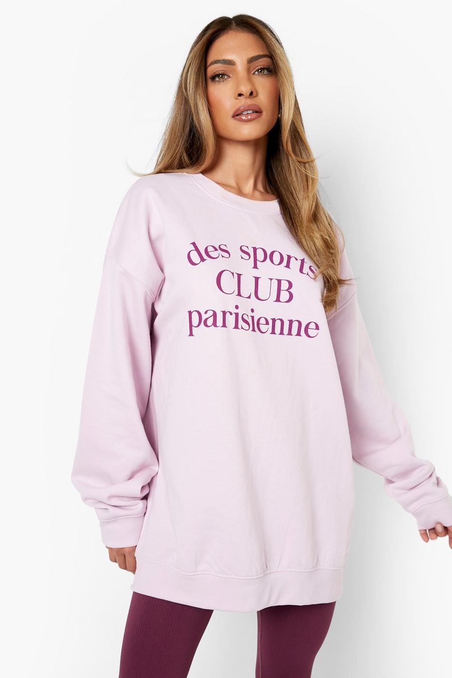 Lilac Des Sports Club Printed Oversized Sweater  image number 1