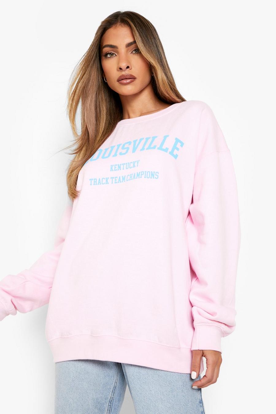 Light pink Louisville Printed Oversized Sweater