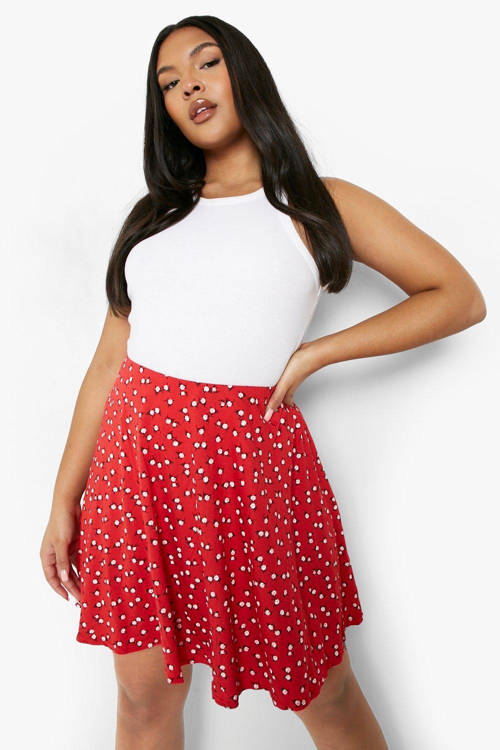 Plus size red clearance skirts