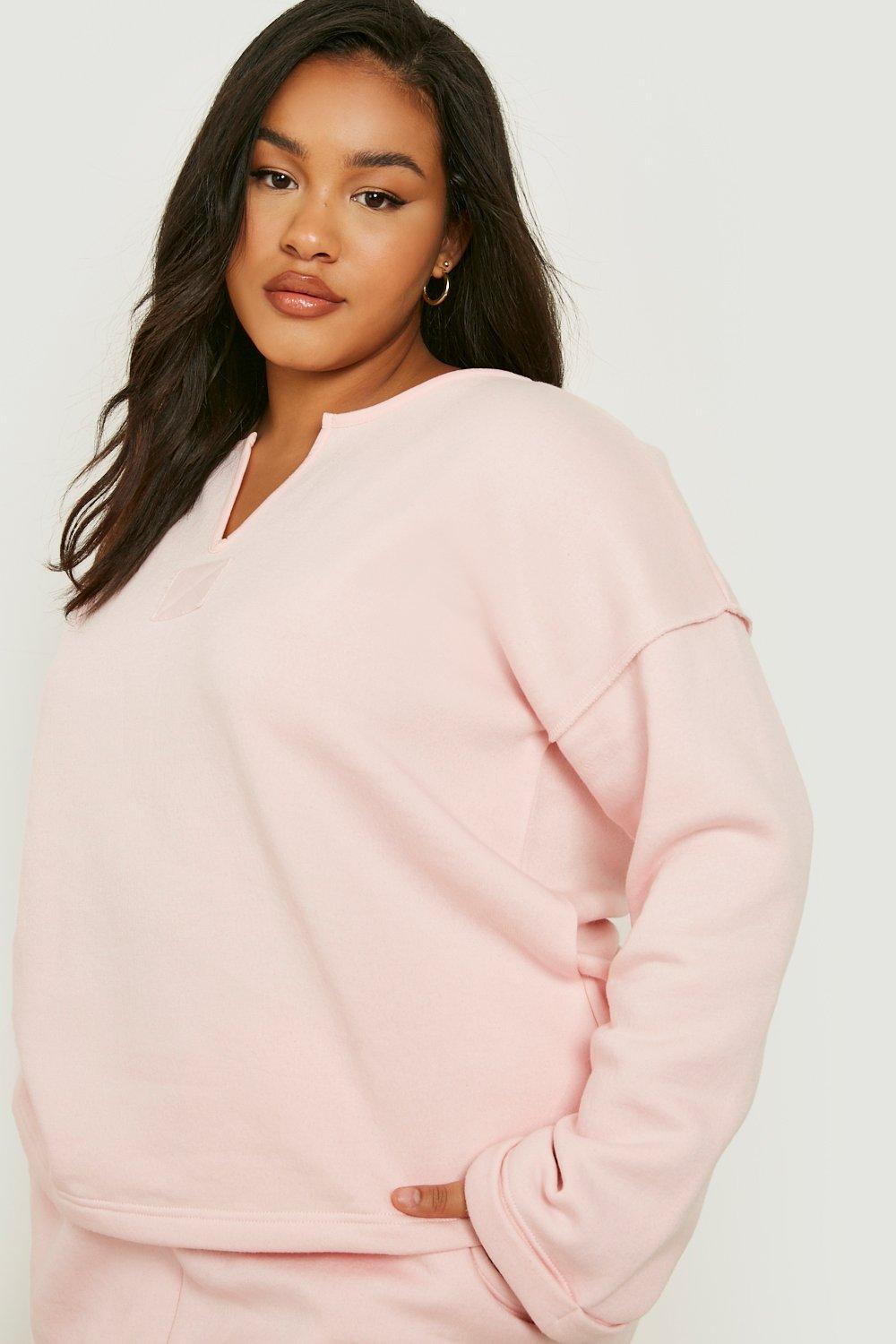 Plus Notch Neck Loungewear Short Set boohoo
