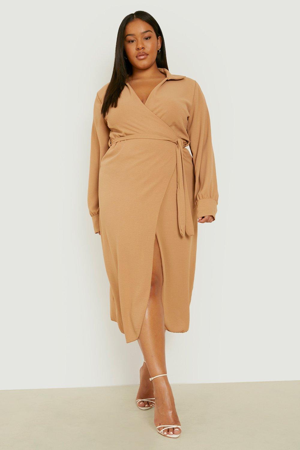 Beige plus cheap size dress