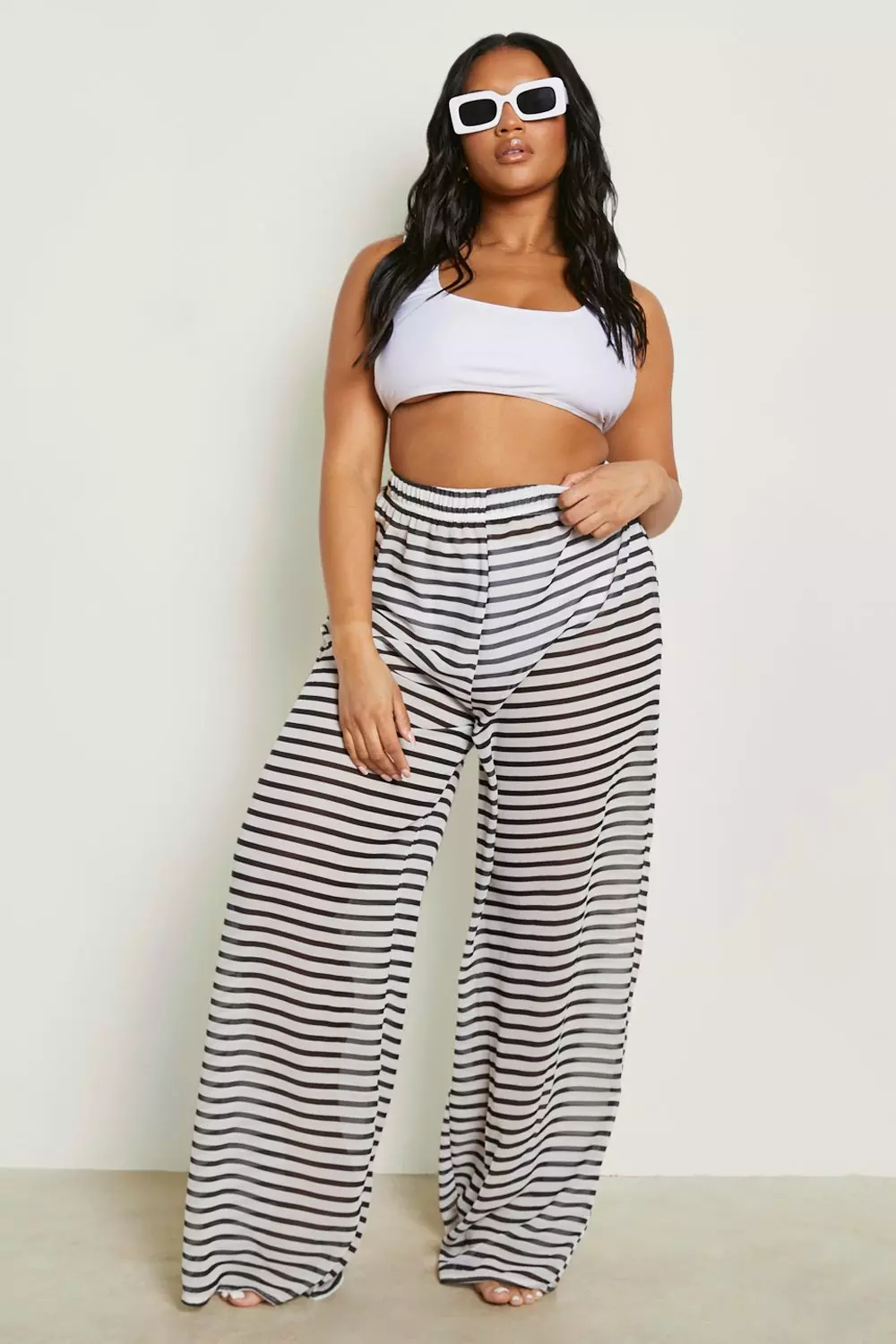 Plus size beach clearance trousers