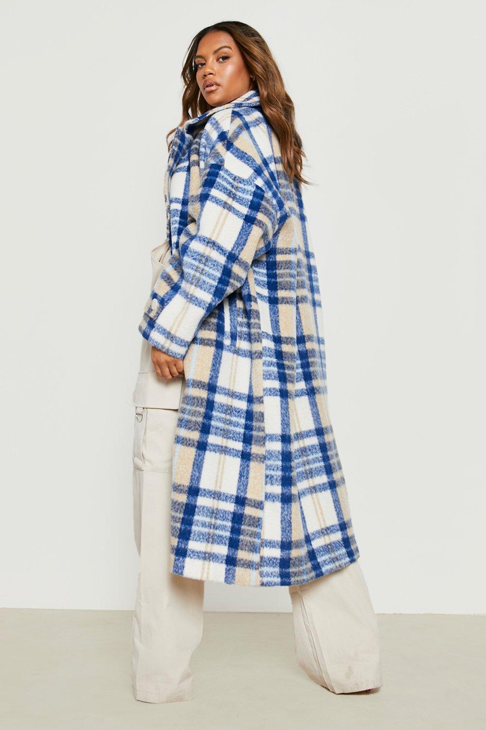 Boohoo hot sale checked coat