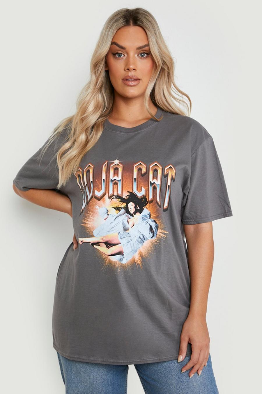 Charcoal Plus Acid Wash Gebleekt Gelicenseerd Doja Cat T-Shirt image number 1