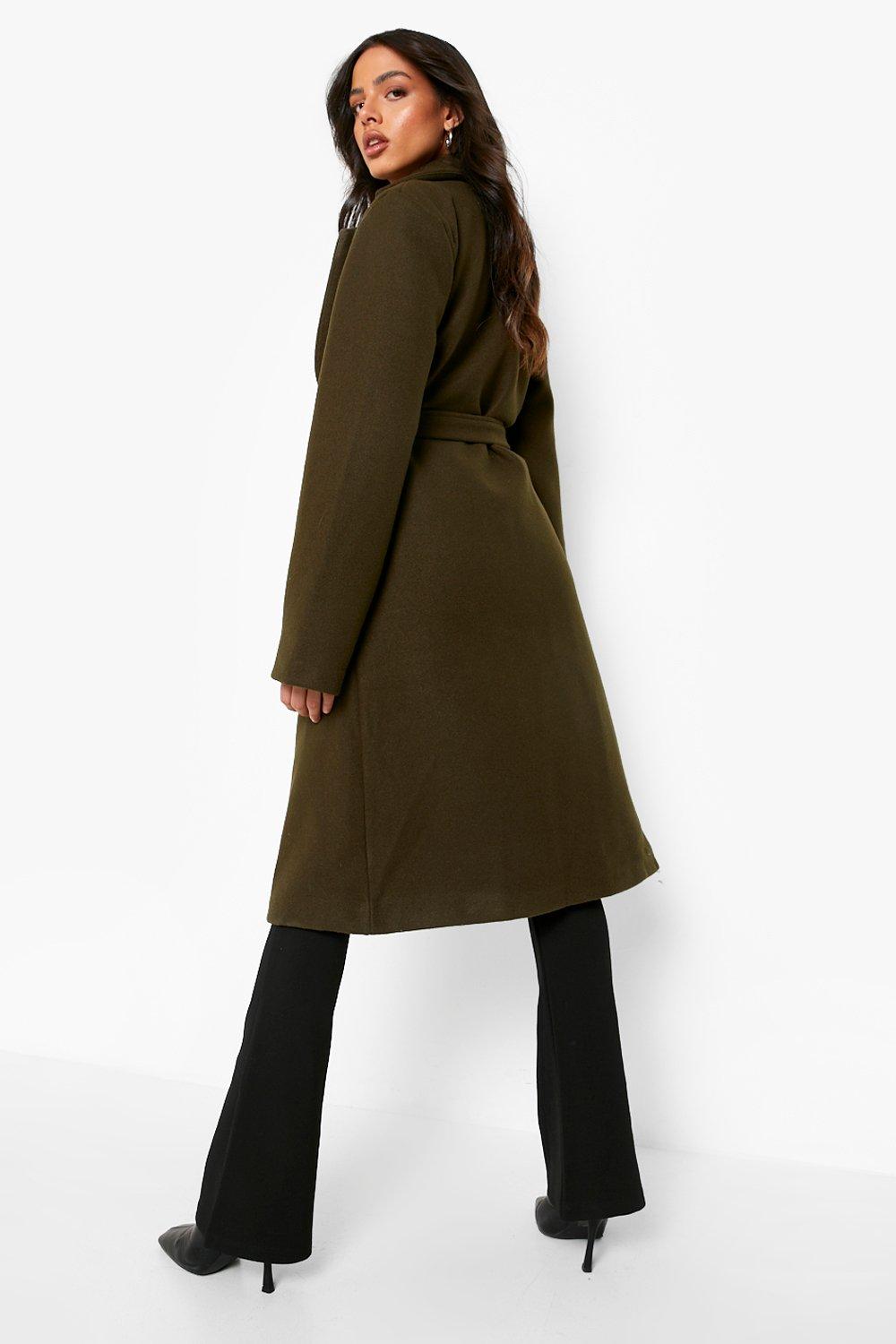 Look de grossesse Nuisette longue manteau en laine retournée sac