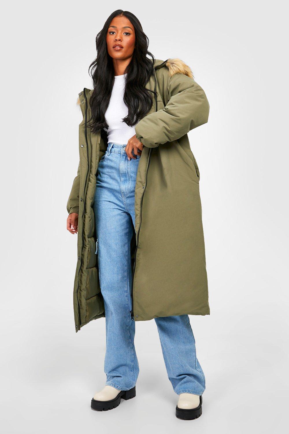 Tall Parka oversize d tails en fausse fourrure boohoo