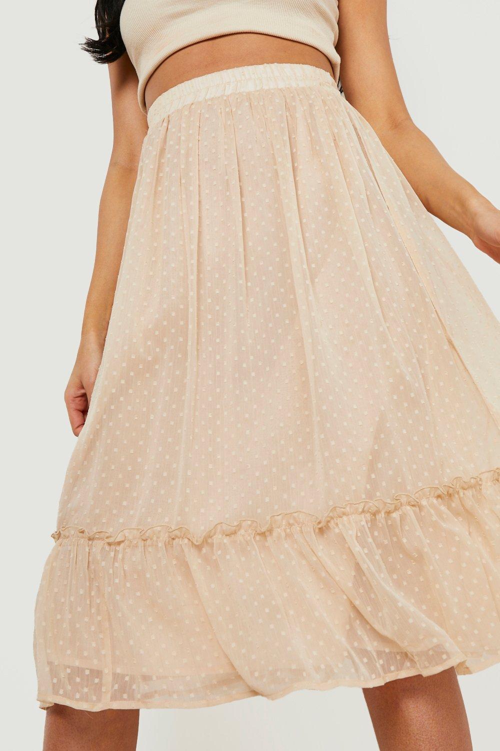 Layered tulle outlet midi skirt boohoo