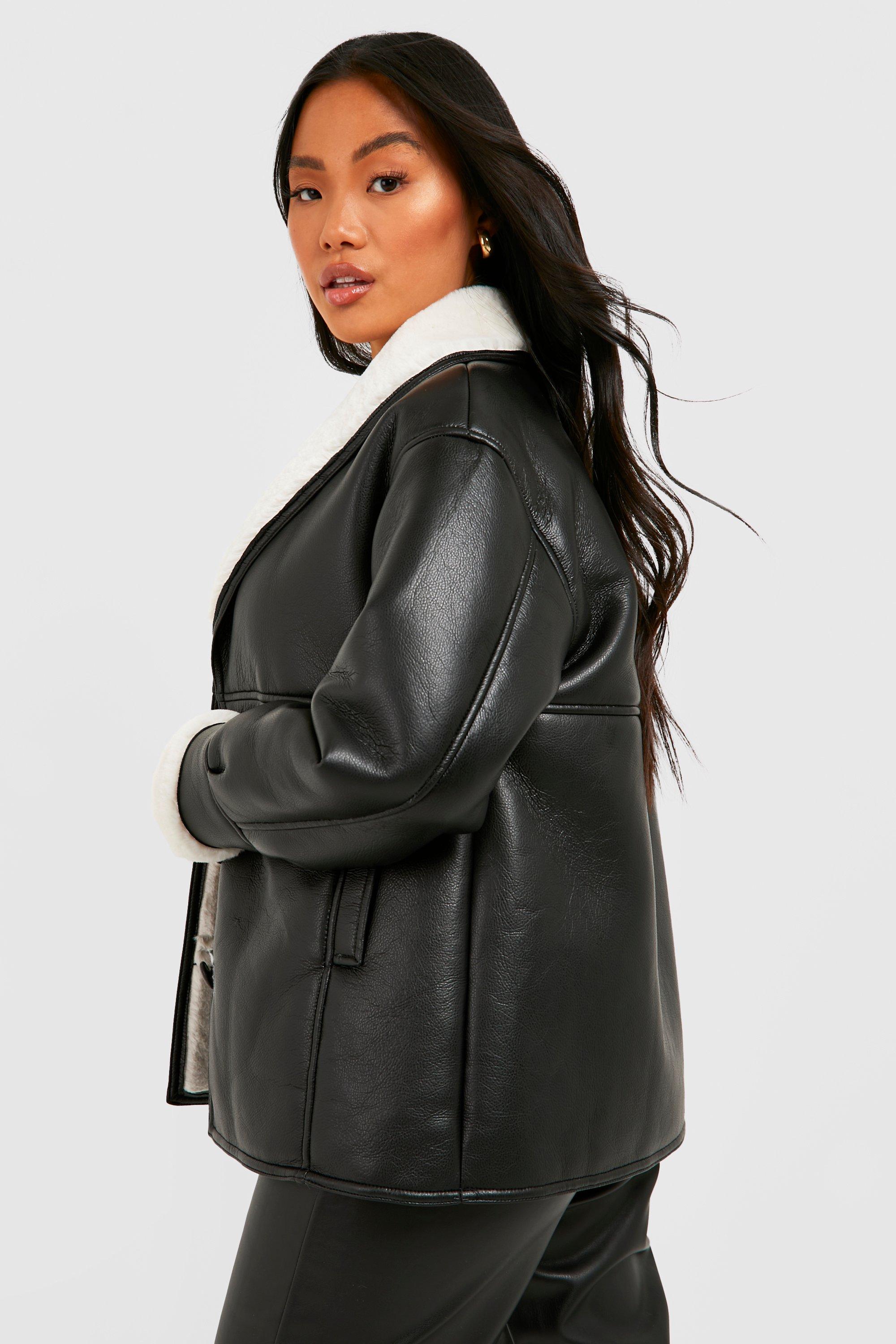 Shawl collar leather jacket sales