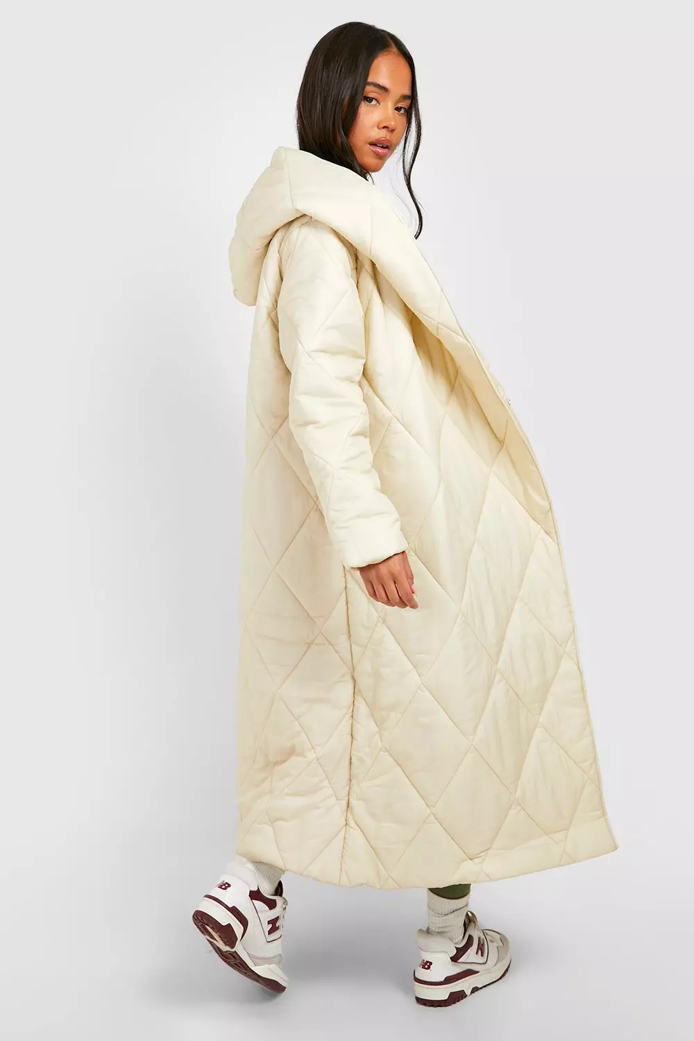 Stone maxi hooded puffer hotsell
