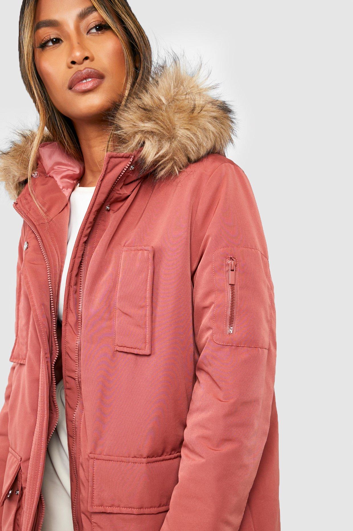 Parka capuche en fausse fourrure boohoo