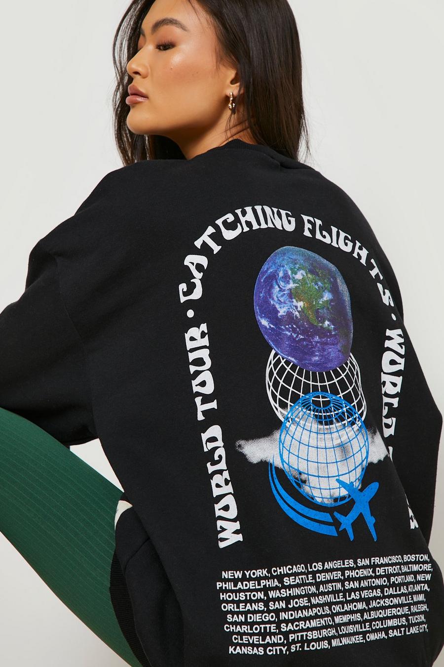 Black Catch Flights World Tour Oversize sweatshirt image number 1