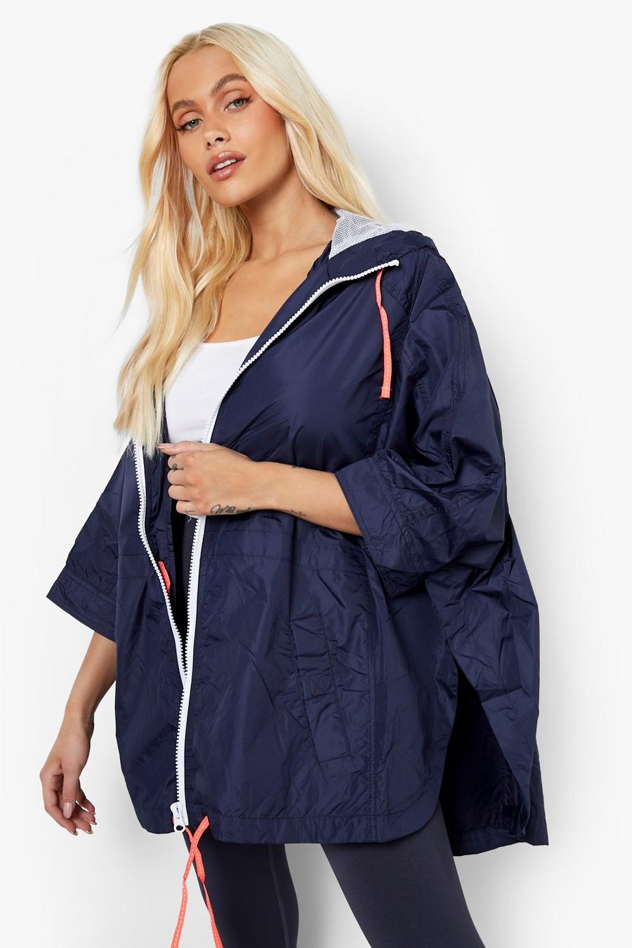 Navy Zip Through Festival Poncho image number 1